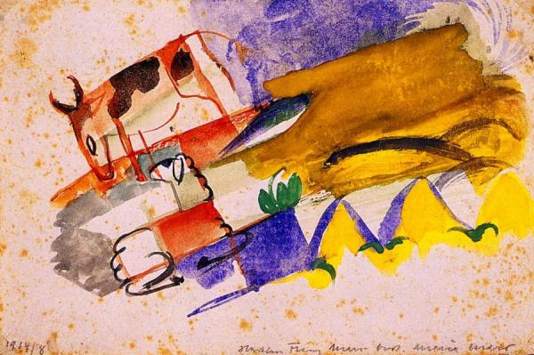 Cow And Sheep by Franz Marc