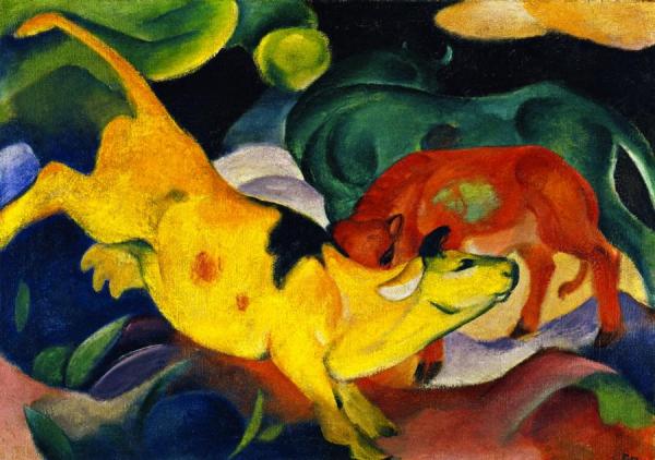 Cows, Red, Green, Yellow by Franz Marc