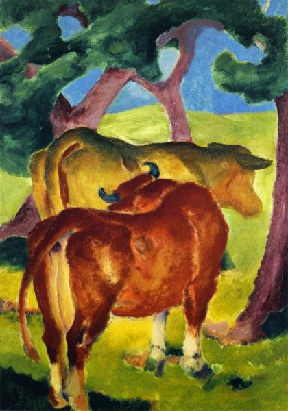 Cows Under Trees by Franz Marc
