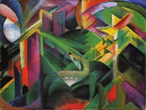 Deer In A Monastery Garden by Franz Marc