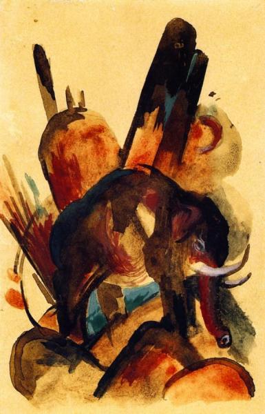 Elephant by Franz Marc