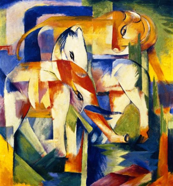 Elephant, Horse, Cattle by Franz Marc