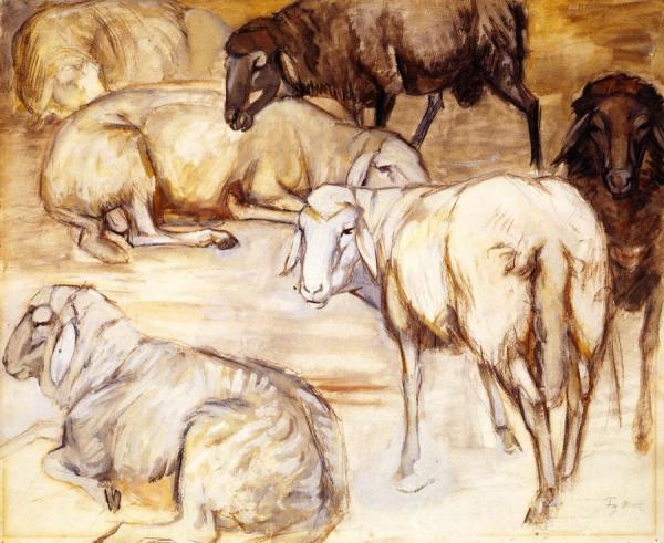 Flock Of Sheep I by Franz Marc