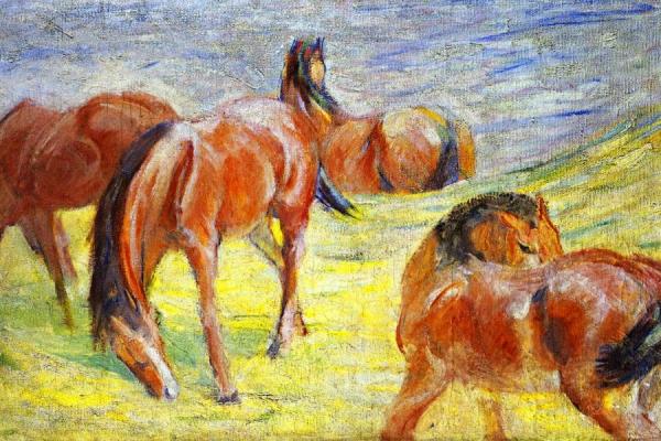 Grazing Horses by Franz Marc