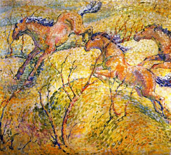 Jumping Horses by Franz Marc