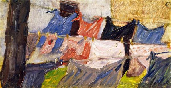 Laundry Fluttering In The Wind by Franz Marc