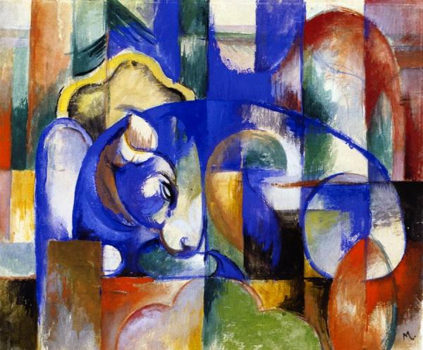 Lying Bull by Franz Marc