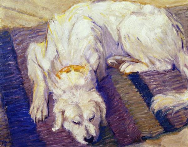 Lying Dog by Franz Marc