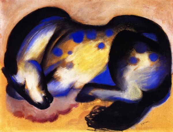 Lying Horse by Franz Marc