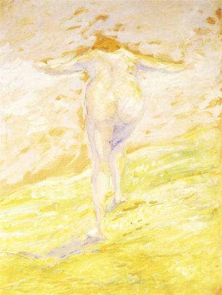Nude On A Mountain Peak by Franz Marc