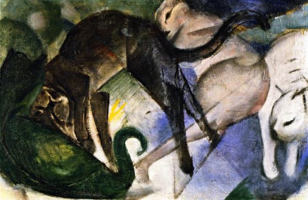 Playing Cats by Franz Marc