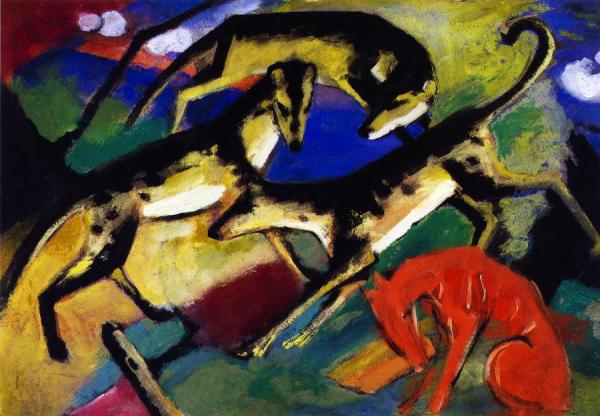 Playing Dogs by Franz Marc