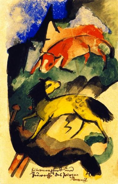 Prince Jussuff's Lemon Horse And Fire Ox by Franz Marc