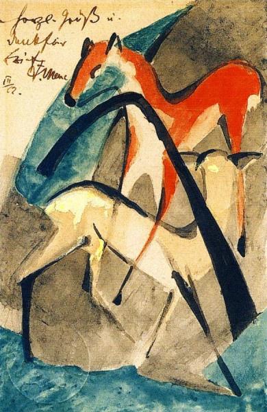 Red And Yellow Deer by Franz Marc Oil Painting Reproductions