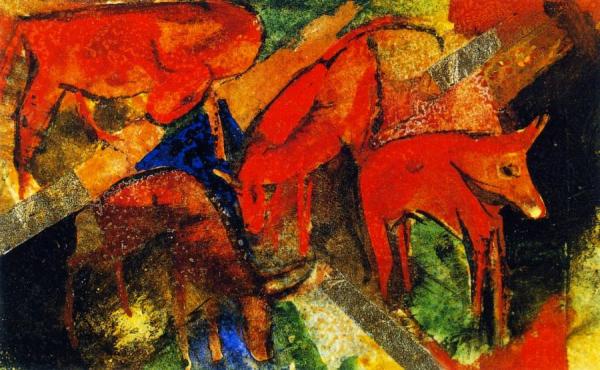 Red Cattle by Franz Marc