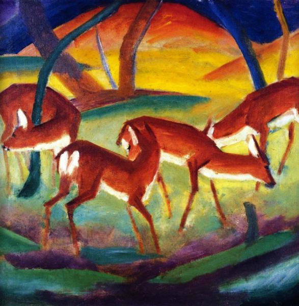 Red Deer I by Franz Marc