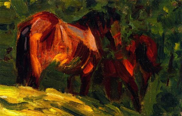 Sketch Of Horses Ii by Franz Marc