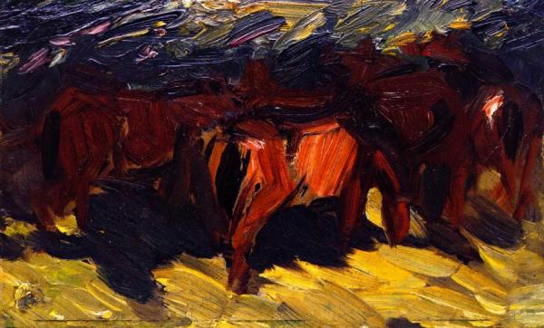 Sketch Of Horses Iii by Franz Marc