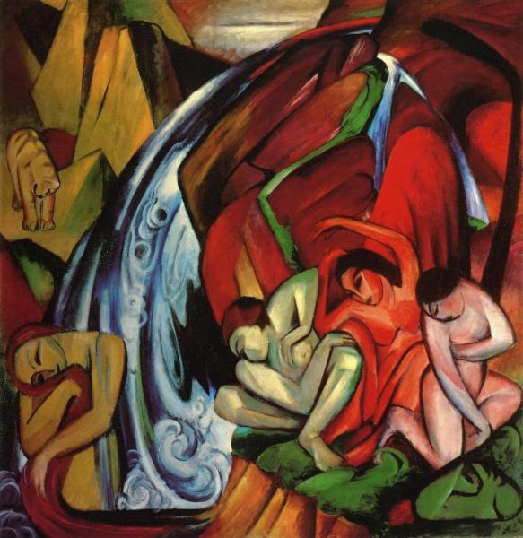 The Waterfall by Franz Marc