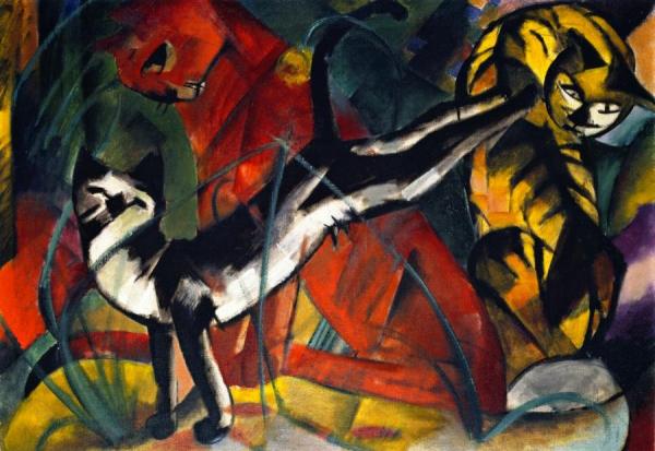 Three Cats by Franz Marc