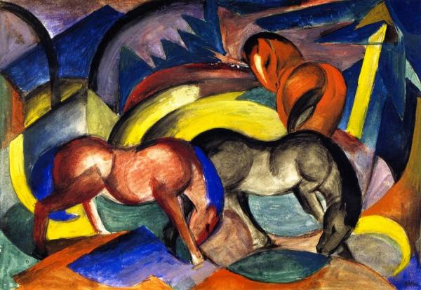 Three Horses by Franz Marc