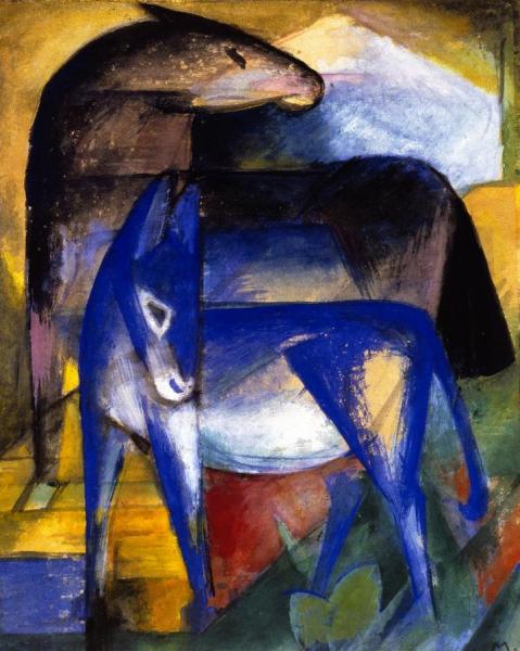 Two Blue Donkeys by Franz Marc