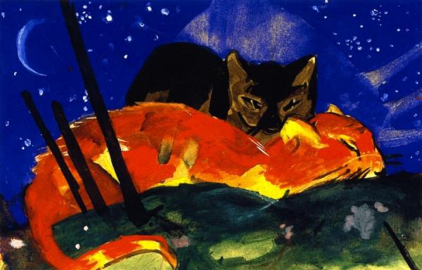 Two Cats by Franz Marc