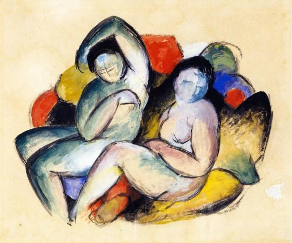 Two Female Nudes by Franz Marc