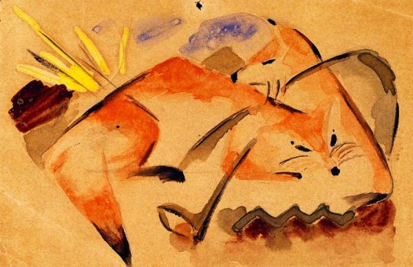 Two Foxes by Franz Marc