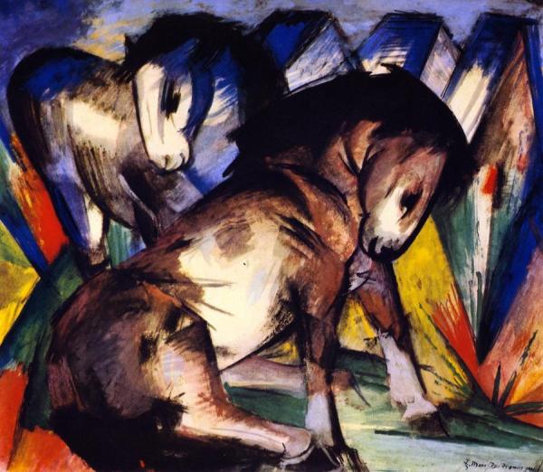Two Horses by Franz Marc