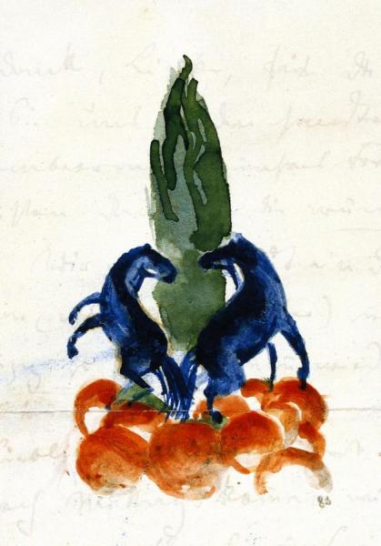 Two Little Blue Horses by Franz Marc