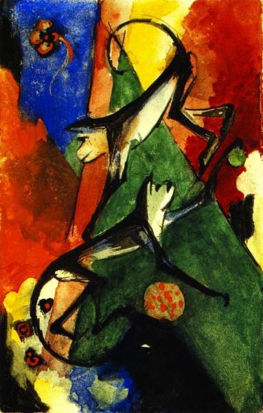 Franz Marc Two Monkeys