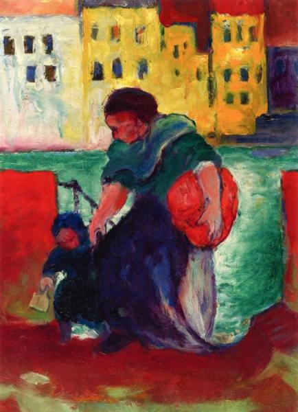 Washerwoman With Child by Franz Marc