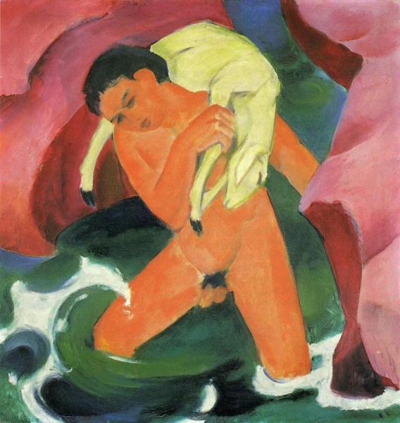 Franz Marc Young Boy With A Lamb