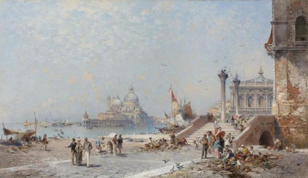 Piazetta St. Maggiore, Venice by Franz Richard Unterberger Oil Painting Reproductions