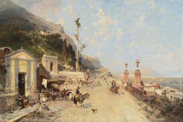 Strada Monreale, Palermo by Franz Richard Unterberger Oil Painting Reproductions