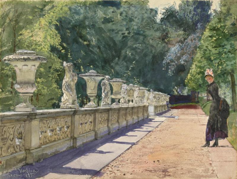 A Promenade In The Park At Sanssouci, 1885 by Franz Skarbina