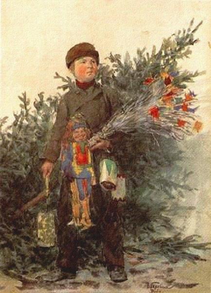 Franz Skarbina Berlin Boy From The Christmas Market