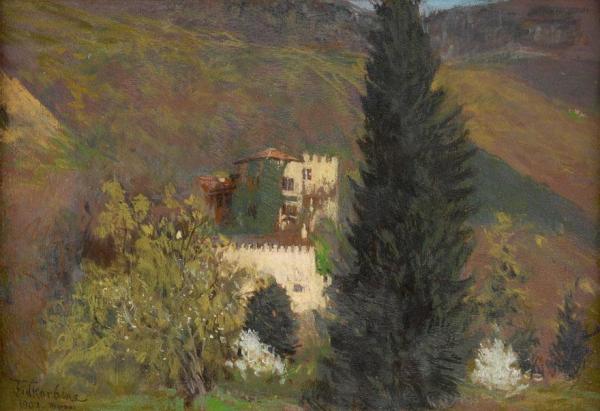 Castle Trautmannsdorff Near Merano by Franz Skarbina Oil Painting Reproductions