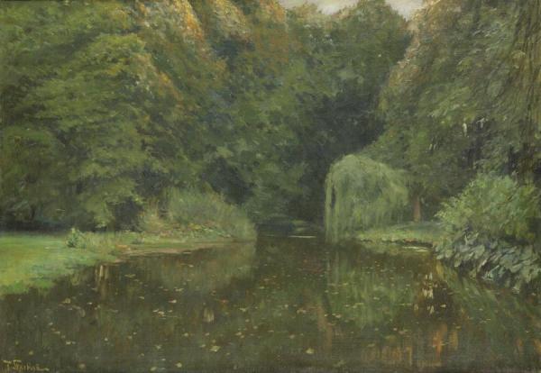 Pond In The Park by Franz Skarbina Oil Painting Reproductions
