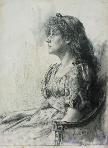 Franz Skarbina Portrait Of A Woman