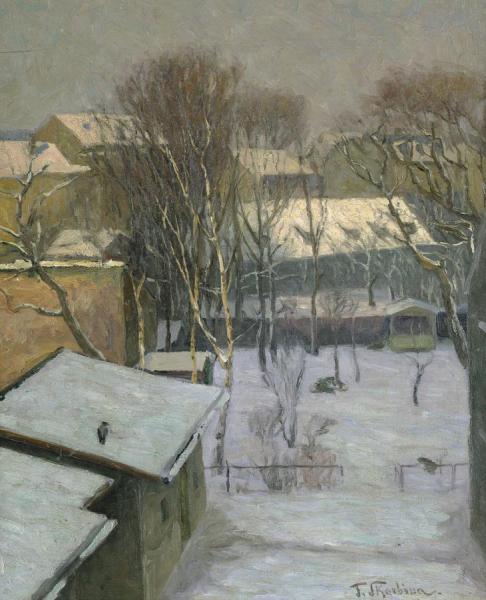 Franz Skarbina View From The Berlin Studio Window In Winter