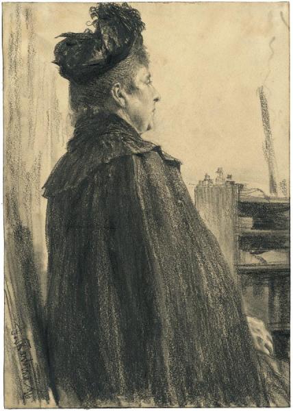 Woman With Hat by Franz Skarbina