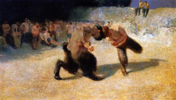 Fighting Fauns by Franz Von Stuck