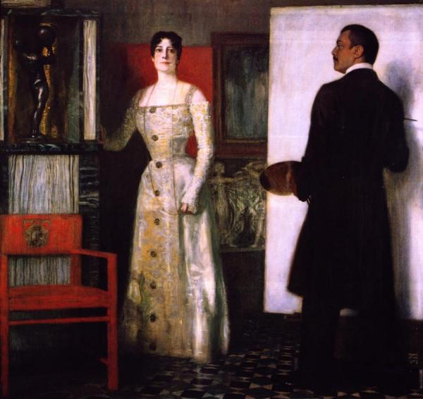 Franz Von Stuck Franz And Mary Stock In The Studio
