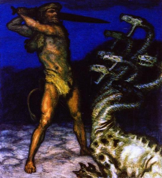 Hercules And The Hydra by Franz Von Stuck