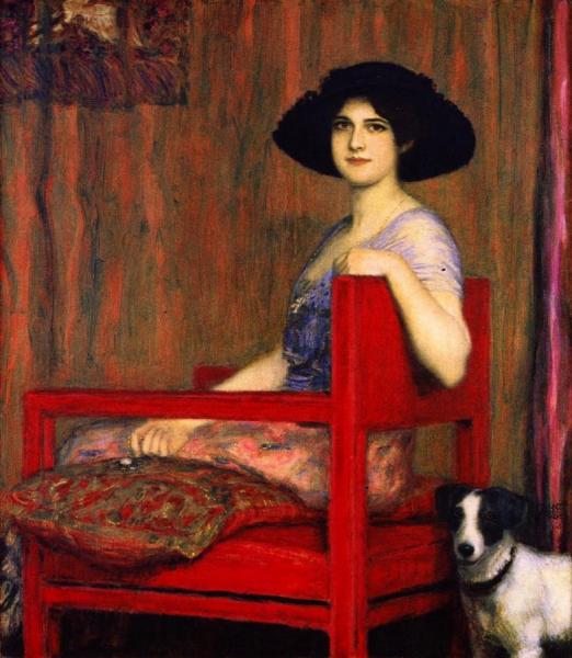 Franz Von Stuck Mary In A Red Chair