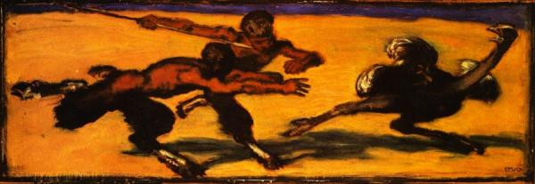 Ostrich Hunt by Franz Von Stuck