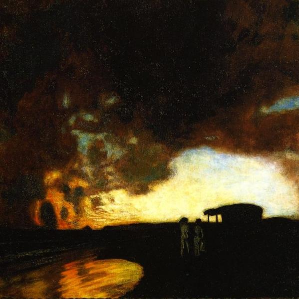 Sunset Over Sea by Franz Von Stuck