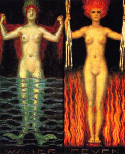 Water And Fire by Franz Von Stuck